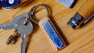 Making keyrings / key fobs out of leather scraps