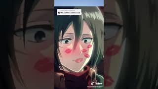 Mikasa Ackerman Clips Kissing TikTok Edits Best Scenes Moments Reactions Eremika Glow Up #Shorts