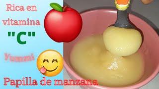 Papilla de manzana para bebé, (puré de manzana), mi primera papilla. saludable y nutritiva.