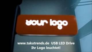 Leuchtender USB Stick mit Logo Gravur als Werbeartikel günstig