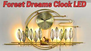 Forest Dreams Metal Wall Clock with LED lights @antaryuga