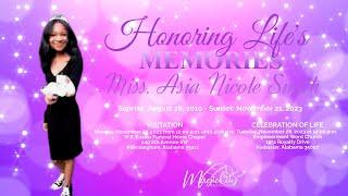 Celebration of Life for Miss. Asia Nicole Smith