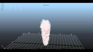 Dynamics Smoke test in Maya - Blinn colour modify