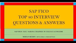 SAP FICO TOP 80 INTERVIEW QUESTIONS & ANSWERS-8074156411