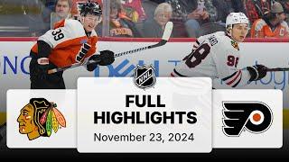 NHL Highlights | Blackhawks vs. Flyers - November 23, 2024