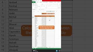 Calculate Remaining Days #shrots #excel