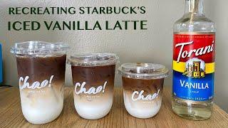 I RECREATED STARBUCK'S ICED VANILLA LATTE IN THEIR TALL, GRANDE AND VENTI CUPS! #tastetest