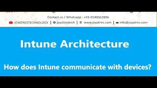 Intune Architecture  | Intune online Training |How does Intune communicate with devices? Joyatres