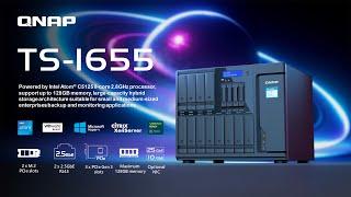 TS-1655 hybrid storage with Intel Atom C5125 for SMB backup & surveillance, supporting QTS/QuTS hero