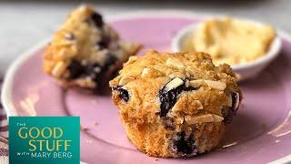 Blueberry Almond Muffins with Maple Butter | The Good Stuff with Mary Berg