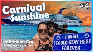 Carnival Sunshine Half Moon Cay the Best FREE Beach! Snorkeling, BBQ Lunch Buffet. Cruise Vlog Day 4