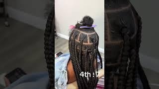 Parting guide for large knotless braids!   credit: -yrqtank (braider based in Tampa, go check her