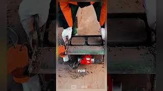 Handheld machine for making concrete blocks- Satisfying jobs and machinery in the world #shorts