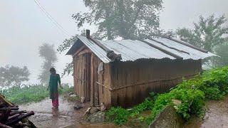 Most Peaceful & Very Relaxing Mountain Nepali Village Life In The Rain | Life With Beautiful Nature