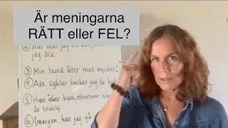 Kan du hitta GRAMMATIKEN som är fel? How to learn swedish RÄTT eller FEL Med UNDERTEXTER