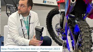 FreeScan Trio | 3D scan motorcycle live on formnext 2023  | 3D scan without markers of a CR500-AF