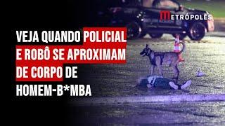 Veja quando policial e robô se aproximam de corpo de homem-bomba