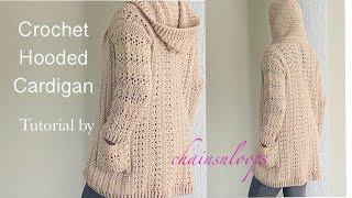 Crochet Hooded Cardigan XS - 5XL (find measurements 2 yrs to 16 yrs in description below) ALL SIZES