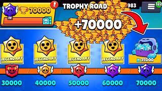 COLLECTING TROPHY ROAD FROM 0 TO 70000 TROPHIES!!!