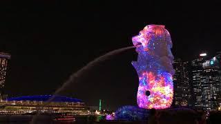 Merlion light show in Singapore