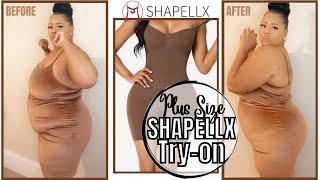 THE BEST PLUS SIZE SEAMLESS TUMMY CONTROL BODYSUIT ⎮ SHAPELLX TRY-ON & REVIEW⎮ BEFORE & AFTER 