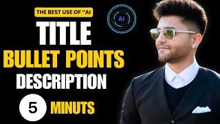 Use AI For Title, Bullet Points and Description in Private Label || Amazon Private Label ||