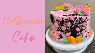 Halloween Themed Birthday Cake with Buttercream Icing