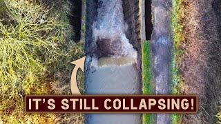 THE BRIDGEWATER CANAL BREACH IS STILL COLLAPSING! (Close up Drone Footage)