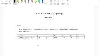 Assignment on changing duration of Unit Hydrograph using S Hydrograph Method