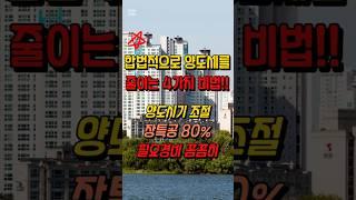 합법적으로 양도세를 줄이는 4가지 방법, 양도시기 조절, 장특공 80%, 자본적지출 등 필요경비