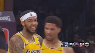 LeBron James Goes CRAZY After Brandon Ingram Dunks On Corey Brewer! Lakers vs Sixers 1080p 30fps H26