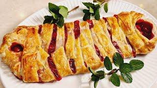 Cherry Cream Cheese Pastry Puff Braid