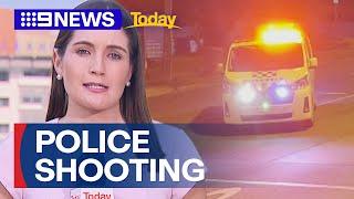 Man shot by police after allegedly firing at officers in car chase | 9 News Australia