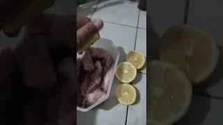 MARINATING FRESH PORK WITH LEMON AND 'PATIS'