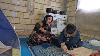 Nomadic widow's grief:Shahla's surprise at the master worker's aggression and her children's distres