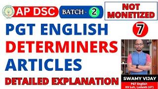 AP DSC PGT ENGLISH|| CLASS 07||DETERMINERS & LINKERS||#swamyvijay