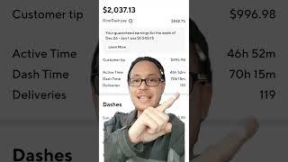 $2037.13 in 6 Days! Increase your earnings with incentive programs doordash offers  #iwin #doordash