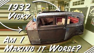 1932 Vicky Chopped Basket Case Drivers Side Metal Work and Door Fitment