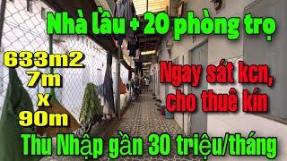  BÁN NHÀ LẦU VÀ 20 PHÒNG TRỌ, (7m x 90m) Sát Kcn, Trường Học, Ủy ban! Trung tâm Thương Mại.