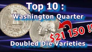 Top 10 Washington Quarters Doubled Die Variety Coins Worth Money