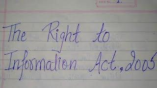 5.1 | RTI ~ Right To Information Act 2005 (An introduction).