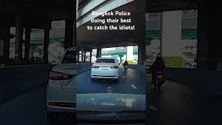 Bangkok Police stopping idiot Thai drivers. #travel #dashcam  #dash  #automobile