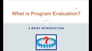 What is program evaluation?: A Brief Introduction