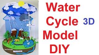 water cycle model (3D) making for science fair project | DIY at home | howtofunda