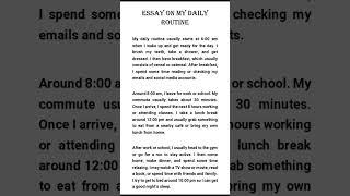 Essay on my daily routine #essay #write #essaywriting #dailyroutine