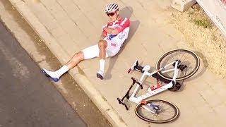 Mathieu van der Poel Big Crash at Tour of Flanders