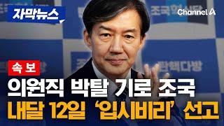 [속보] 대법, 조국 '입시비리' 선고 내달 12일…의원직 박탈 기로 [자막뉴스] / 채널A