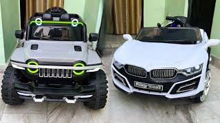 Big Size 4x4 RC Jeep & RC BMW Car Unboxing & Testing | Remote Control Ride on Car | Shamshad Maker