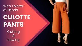 Sadece 1 Metre Kumaşla Culotte Pantolon Kesimi ve Dikimi