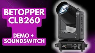 BeTopper CLB260 Moving Head Demo: Full Setup with Soundswitch